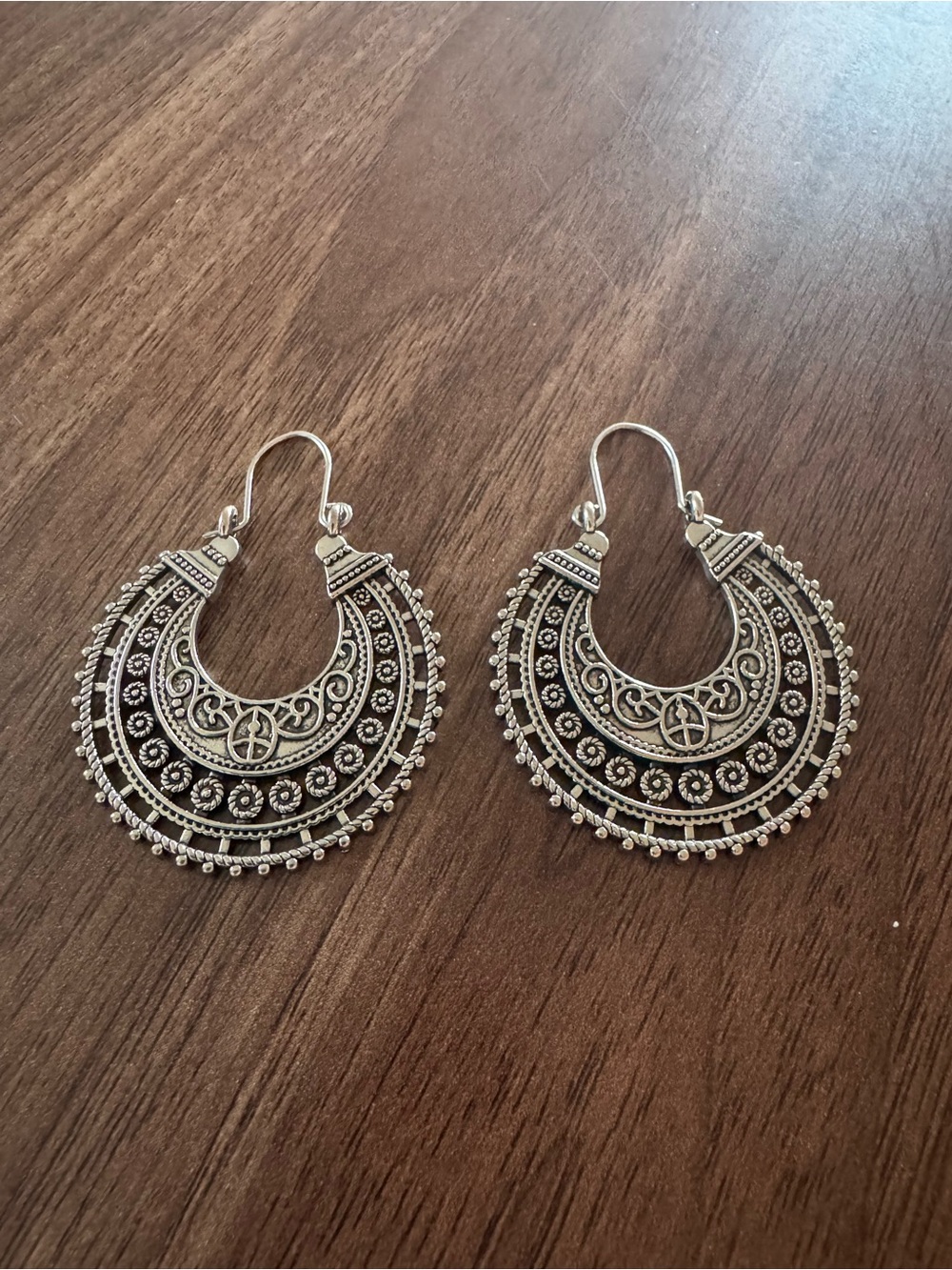 EARTHBOUND Silver-Tone Filigree Hoop Earrings